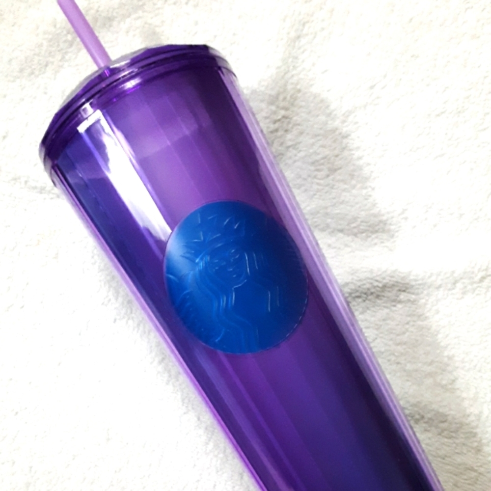 STARBUCKS LTD ED PURPLE FACET DRINKWARE NWT!